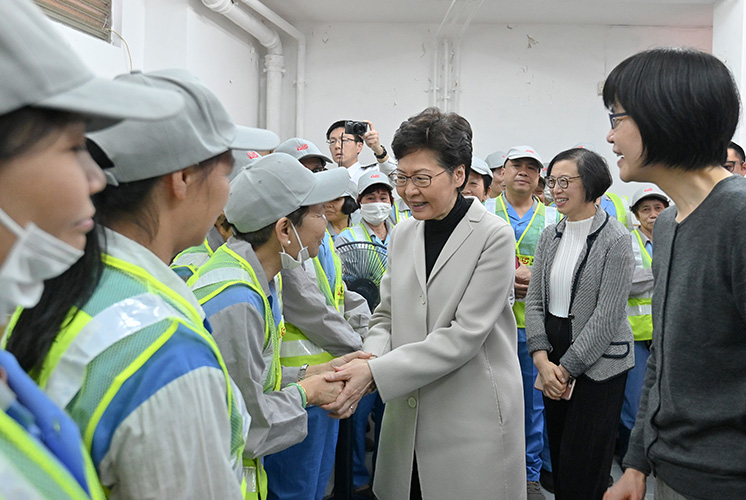 CE visits Food and Environmental Hygiene Department contract cleaning workers (2020.1.8)
